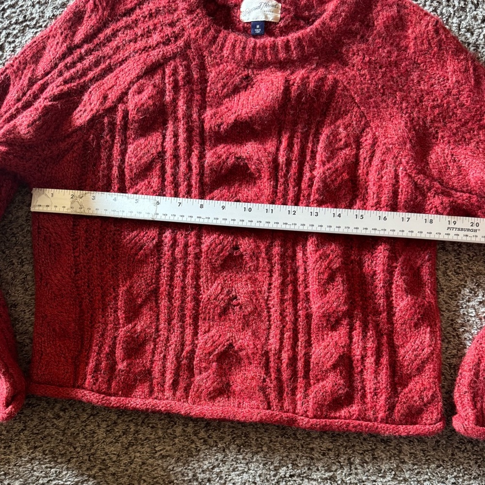 Universal Thread Red Cable Knit Sweater Women’s S… - image 5